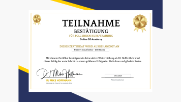 DIESES ZERTIFIKAT WIRD AUSGEHÄNDIGT AN deu Robert Gyuricsko - DJ Bezos (1)